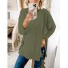 MEROKEETY Women’s Fall Winter Oversized Pullover Sweater Spring Casual Loose Crew Neck Long Sleeve Side Split Jumper Tops(Green)