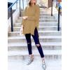 MEROKEETY Women’s Fall Winter Oversized Pullover Sweater Spring Casual Loose Crew Neck Long Sleeve Side Split Jumper Tops(Khaki)