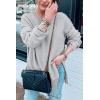 MEROKEETY Women’s Fall Winter Oversized Pullover Sweater Spring Casual Loose Crew Neck Long Sleeve Side Split Jumper Tops(Light Grey)