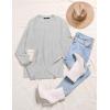 MEROKEETY Women’s Fall Winter Oversized Pullover Sweater Spring Casual Loose Crew Neck Long Sleeve Side Split Jumper Tops(Light Grey)