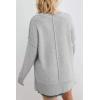 MEROKEETY Women’s Fall Winter Oversized Pullover Sweater Spring Casual Loose Crew Neck Long Sleeve Side Split Jumper Tops(Light Grey)