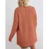 MEROKEETY Women’s Fall Winter Oversized Pullover Sweater Spring Casual Loose Crew Neck Long Sleeve Side Split Jumper Tops(Orange)