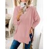 MEROKEETY Women’s Fall Winter Oversized Pullover Sweater Spring Casual Loose Crew Neck Long Sleeve Side Split Jumper Tops(Pink)
