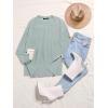 MEROKEETY Women’s Fall Winter Oversized Pullover Sweater Spring Casual Loose Crew Neck Long Sleeve Side Split Jumper Tops(Sage)