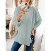 MEROKEETY Women’s Fall Winter Oversized Pullover Sweater Spring Casual Loose Crew Neck Long Sleeve Side Split Jumper Tops(Sage)