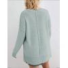 MEROKEETY Women’s Fall Winter Oversized Pullover Sweater Spring Casual Loose Crew Neck Long Sleeve Side Split Jumper Tops(Sage)