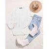 MEROKEETY Women’s Fall Winter Oversized Pullover Sweater Spring Casual Loose Crew Neck Long Sleeve Side Split Jumper Tops(White)