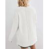 MEROKEETY Women’s Fall Winter Oversized Pullover Sweater Spring Casual Loose Crew Neck Long Sleeve Side Split Jumper Tops(White)
