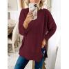 MEROKEETY Women’s Fall Winter Oversized Pullover Sweater Spring Casual Loose Crew Neck Long Sleeve Side Split Jumper Tops(Wine)