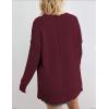 MEROKEETY Women’s Fall Winter Oversized Pullover Sweater Spring Casual Loose Crew Neck Long Sleeve Side Split Jumper Tops(Wine)