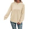 MEROKEETY Women’s Fall Winter Sweaters Casual Loose Cozy Sweater Tops Pullover Jumper 2025 Fashion Outfits(Beige)