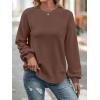 MEROKEETY Women’s Fall Winter Sweaters Casual Loose Cozy Sweater Tops Pullover Jumper 2025 Fashion Outfits(Coffee)