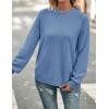 MEROKEETY Women’s Fall Winter Sweaters Casual Loose Cozy Sweater Tops Pullover Jumper 2025 Fashion Outfits(Dustyblue)