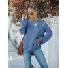 MEROKEETY Women’s Fall Winter Sweaters Casual Loose Cozy Sweater Tops Pullover Jumper 2025 Fashion Outfits(Dustyblue)