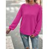 MEROKEETY Women’s Fall Winter Sweaters Casual Loose Cozy Sweater Tops Pullover Jumper 2025 Fashion Outfits(Magenta)