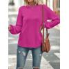 MEROKEETY Women’s Fall Winter Sweaters Casual Loose Cozy Sweater Tops Pullover Jumper 2025 Fashion Outfits(Magenta)