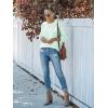 MEROKEETY Women’s Fall Winter Sweaters Casual Loose Cozy Sweater Tops Pullover Jumper 2025 Fashion Outfits(Mint)