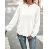 MEROKEETY Women’s Fall Winter Sweaters Casual Loose Cozy Sweater Tops Pullover Jumper 2025 Fashion Outfits(White)
