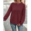 MEROKEETY Women’s Fall Winter Sweaters Casual Loose Cozy Sweater Tops Pullover Jumper 2025 Fashion Outfits(Wine)