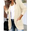 MEROKEETY Womens Long Sleeve Open Front Cardigans Chunky Knit Draped Sweaters Outwear(Apricot)