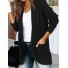 MEROKEETY Womens Long Sleeve Open Front Cardigans Chunky Knit Draped Sweaters Outwear(Black)