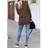 MEROKEETY Womens Long Sleeve Open Front Cardigans Chunky Knit Draped Sweaters Outwear(Coffee)