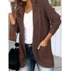 MEROKEETY Womens Long Sleeve Open Front Cardigans Chunky Knit Draped Sweaters Outwear(Coffee)
