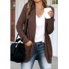 MEROKEETY Womens Long Sleeve Open Front Cardigans Chunky Knit Draped Sweaters Outwear(Coffee)