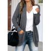 MEROKEETY Womens Long Sleeve Open Front Cardigans Chunky Knit Draped Sweaters Outwear(Dark Grey)