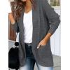 MEROKEETY Womens Long Sleeve Open Front Cardigans Chunky Knit Draped Sweaters Outwear(Dark Grey)