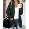 MEROKEETY Womens Long Sleeve Open Front Cardigans Chunky Knit Draped Sweaters Outwear(Darkgreen)
