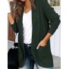 MEROKEETY Womens Long Sleeve Open Front Cardigans Chunky Knit Draped Sweaters Outwear(Darkgreen)