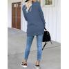 MEROKEETY Womens Long Sleeve Open Front Cardigans Chunky Knit Draped Sweaters Outwear(Dustyblue)