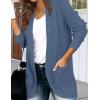 MEROKEETY Womens Long Sleeve Open Front Cardigans Chunky Knit Draped Sweaters Outwear(Dustyblue)