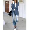MEROKEETY Womens Long Sleeve Open Front Cardigans Chunky Knit Draped Sweaters Outwear(Dustyblue)