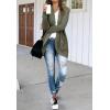 MEROKEETY Womens Long Sleeve Open Front Cardigans Chunky Knit Draped Sweaters Outwear(Green)