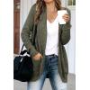 MEROKEETY Womens Long Sleeve Open Front Cardigans Chunky Knit Draped Sweaters Outwear(Green)