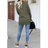 MEROKEETY Womens Long Sleeve Open Front Cardigans Chunky Knit Draped Sweaters Outwear(Green)