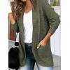 MEROKEETY Womens Long Sleeve Open Front Cardigans Chunky Knit Draped Sweaters Outwear(Green)