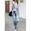MEROKEETY Womens Long Sleeve Open Front Cardigans Chunky Knit Draped Sweaters Outwear(Grey)