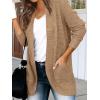 MEROKEETY Womens Long Sleeve Open Front Cardigans Chunky Knit Draped Sweaters Outwear(Khaki)