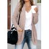 MEROKEETY Womens Long Sleeve Open Front Cardigans Chunky Knit Draped Sweaters Outwear(Light Pink)