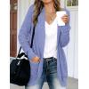 MEROKEETY Womens Long Sleeve Open Front Cardigans Chunky Knit Draped Sweaters Outwear(Lightpurple)