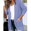 MEROKEETY Womens Long Sleeve Open Front Cardigans Chunky Knit Draped Sweaters Outwear(Lightpurple)