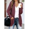 MEROKEETY Womens Long Sleeve Open Front Cardigans Chunky Knit Draped Sweaters Outwear(Mauve)