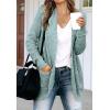 MEROKEETY Womens Long Sleeve Open Front Cardigans Chunky Knit Draped Sweaters Outwear(Mint)