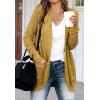MEROKEETY Womens Long Sleeve Open Front Cardigans Chunky Knit Draped Sweaters Outwear(Mustard)