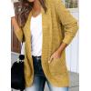 MEROKEETY Womens Long Sleeve Open Front Cardigans Chunky Knit Draped Sweaters Outwear(Mustard)