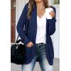 MEROKEETY Womens Long Sleeve Open Front Cardigans Chunky Knit Draped Sweaters Outwear(Navy)
