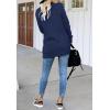 MEROKEETY Womens Long Sleeve Open Front Cardigans Chunky Knit Draped Sweaters Outwear(Navy)